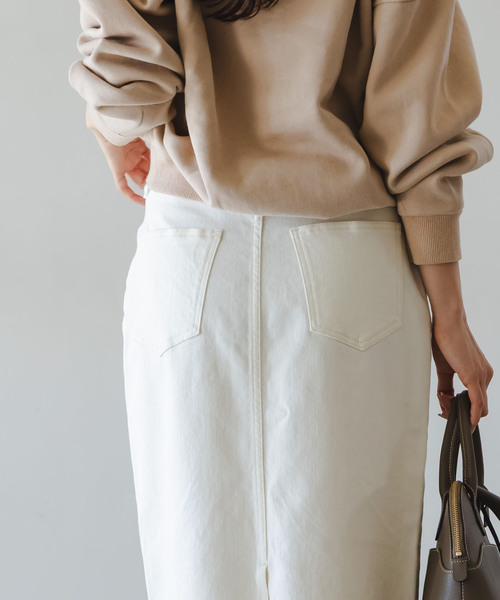 NEEDBY heritage(ニードバイヘリテージ)の「《追加・NOBLE別注》NEED by heritage/ニードバイ ヘリテージ RINA(デニムスカート・レディース・ホワイト/ブルー・23/24/25/26)」の5枚目の写真