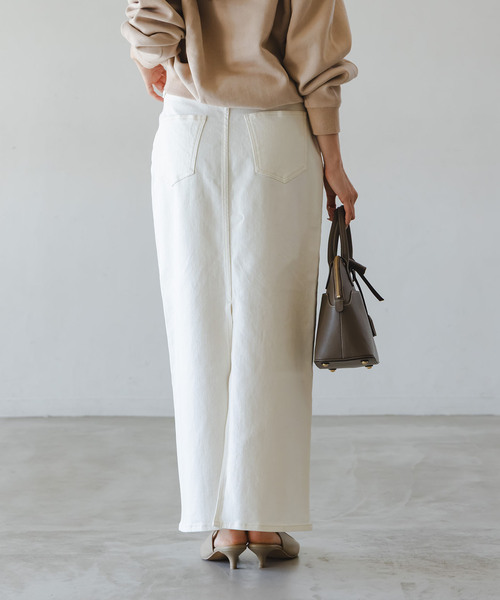 NEEDBY heritage(ニードバイヘリテージ)の「《追加・NOBLE別注》NEED by heritage/ニードバイ ヘリテージ RINA(デニムスカート・レディース・ホワイト/ブルー・23/24/25/26)」の10枚目の写真