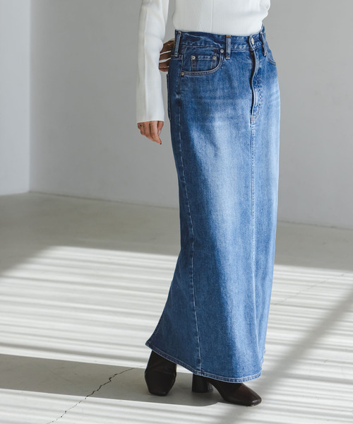 NEEDBY heritage(ニードバイヘリテージ)の「《追加・NOBLE別注》NEED by heritage/ニードバイ ヘリテージ RINA(デニムスカート・レディース・ホワイト/ブルー・23/24/25/26)」の19枚目の写真