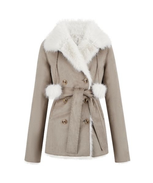silent(and)（サイレントアンド）の「Velvet BonBon Coat(Long)（ムートンコート・レディース・ベージュ/ブラウン・LONG）」の2枚目の写真