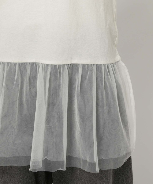 niko and...(ニコアンド)の「チュールペプラムインナーTシャツ(Tシャツ/カットソー・レディース・グレー/オフホワイト・LARGE/MEDIUM)」の13枚目の写真
