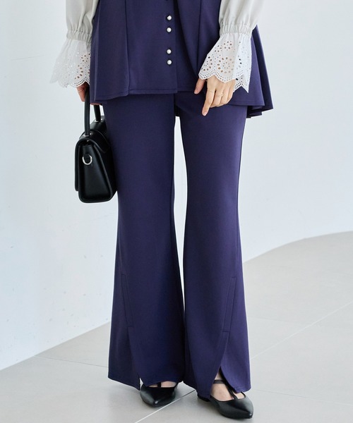 LAVEANGE（ラビアンジェ）の「【好機能シリーズ】接触冷感・吸水速乾｜ツイストスリット美脚パンツ（その他パンツ・レディース・ベージュ/ネイビー/ブラック・4L/3L/LL/M/5L）」の3枚目の写真