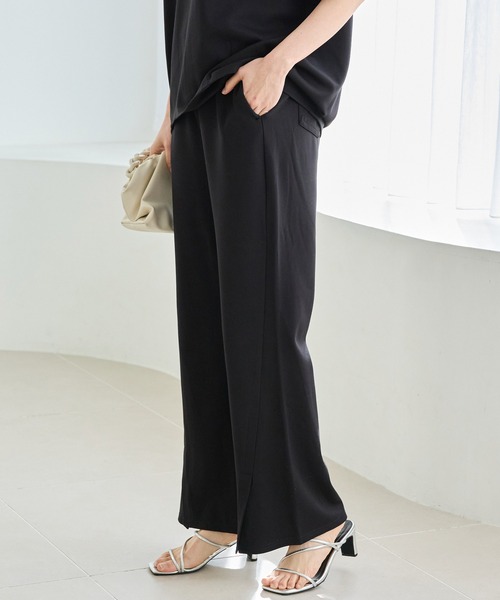 LAVEANGE（ラビアンジェ）の「【好機能シリーズ】接触冷感・吸水速乾｜ツイストスリット美脚パンツ（その他パンツ・レディース・ベージュ/ネイビー/ブラック・4L/3L/LL/M/5L）」の13枚目の写真