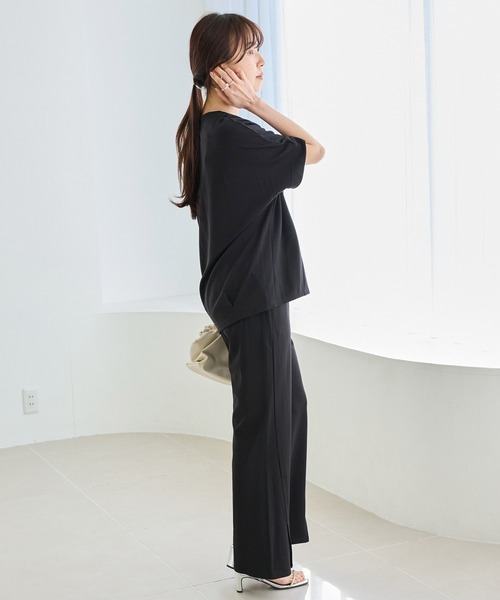 LAVEANGE（ラビアンジェ）の「【好機能シリーズ】接触冷感・吸水速乾｜ツイストスリット美脚パンツ（その他パンツ・レディース・ベージュ/ネイビー/ブラック・4L/3L/LL/M/5L）」の19枚目の写真