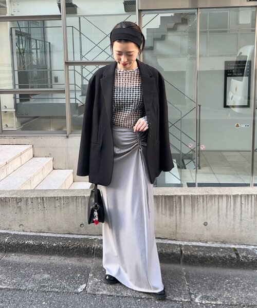 SHENERY(シーナリー)の「サイドギャザースカート(スカート・レディース・グレー/ネイビー・38/36)」の3枚目の写真