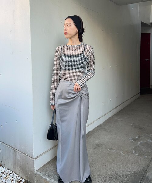 SHENERY(シーナリー)の「サイドギャザースカート(スカート・レディース・グレー/ネイビー・38/36)」の4枚目の写真