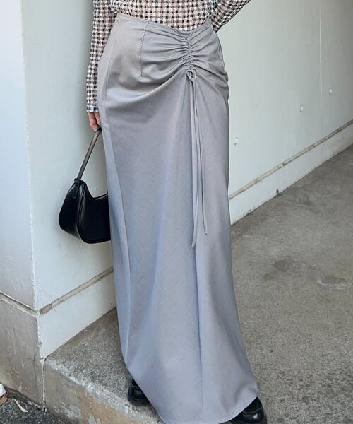 SHENERY(シーナリー)の「サイドギャザースカート(スカート・レディース・グレー/ネイビー・38/36)」の5枚目の写真