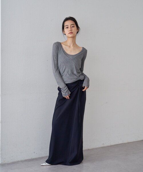 SHENERY(シーナリー)の「サイドギャザースカート(スカート・レディース・グレー/ネイビー・38/36)」の16枚目の写真