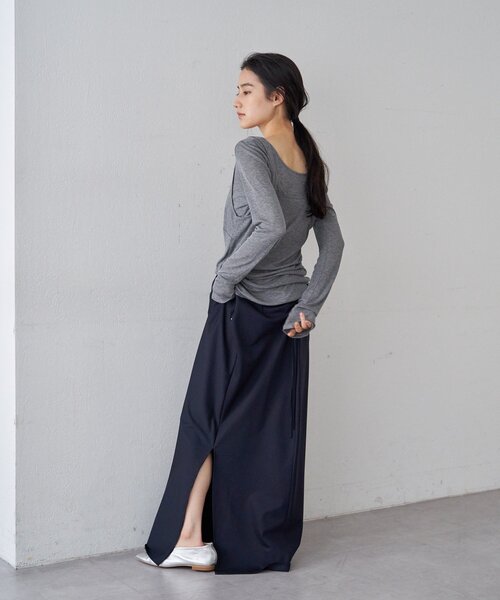 SHENERY(シーナリー)の「サイドギャザースカート(スカート・レディース・グレー/ネイビー・38/36)」の18枚目の写真