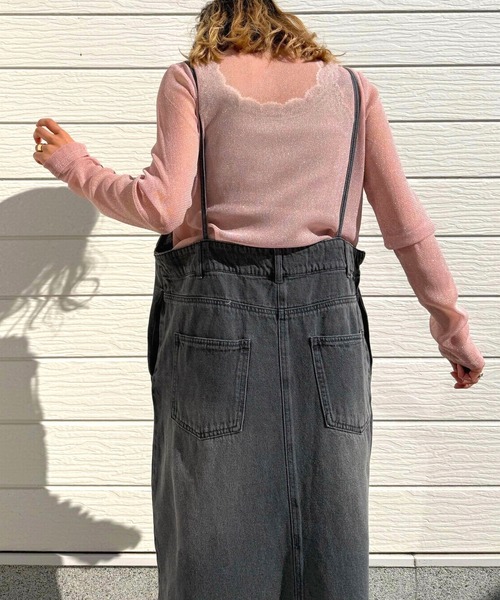 Q（キュー）の「ラメシアーカットソー（Tシャツ/カットソー・レディース・チャコールグレー/ベビーピンク・MEDIUM）」の13枚目の写真