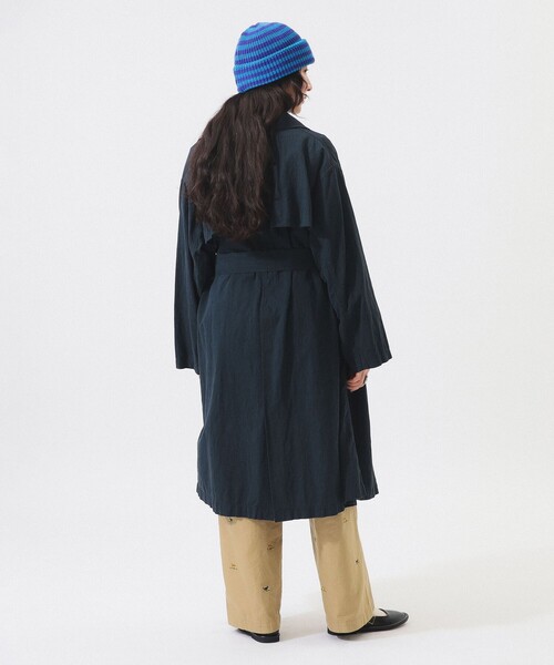 BEAMS BOY（ビームスボーイ）の「コットン リネン ビッグ コート（ステンカラーコート・レディース・ナチュラル/ネイビー・0/1）」の6枚目の写真