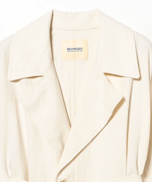 BEAMS BOY（ビームスボーイ）の「コットン リネン ビッグ コート（ステンカラーコート・レディース・ナチュラル/ネイビー・0/1）」の16枚目の写真
