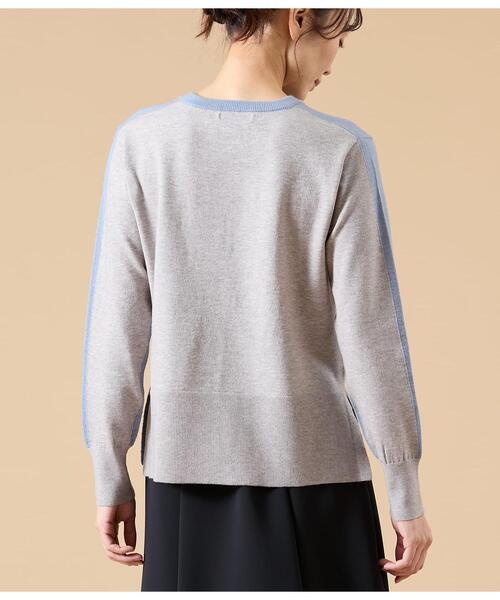 NEWYORKER(ニューヨーカー)の「ウール天竺 バイカラーニットプルオーバー(ニット/セーター・レディース・ピンク/ライトグリーン/サックスブルー・M/L)」の12枚目の写真