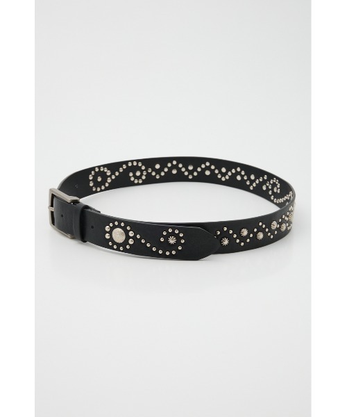 SLY（スライ）の「【2026SS新作】F/LEATHER STUDS BELT フェイクレザー スタッズ ベルト（ベルト・レディース・ブラック/ブラウン・FREE）」の3枚目の写真