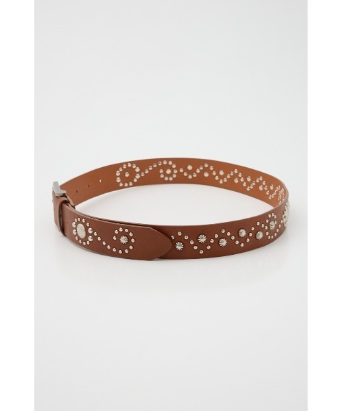 SLY（スライ）の「【2026SS新作】F/LEATHER STUDS BELT フェイクレザー スタッズ ベルト（ベルト・レディース・ブラック/ブラウン・FREE）」の8枚目の写真