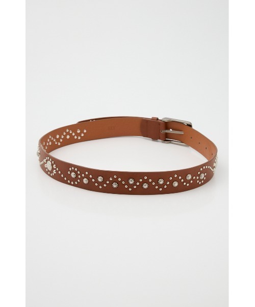 SLY（スライ）の「【2026SS新作】F/LEATHER STUDS BELT フェイクレザー スタッズ ベルト（ベルト・レディース・ブラック/ブラウン・FREE）」の9枚目の写真