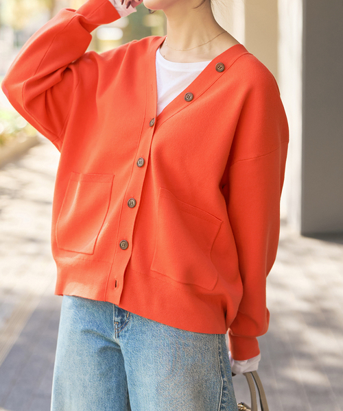 Spick & Span(スピックアンドスパン)の「ウォッシャブルコアスパンヤーンカーディガン(カーディガン/ボレロ・レディース・Red/ベージュ系その他/ホワイト・FREE)」の3枚目の写真