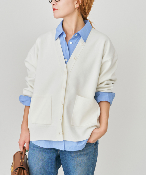 Spick & Span(スピックアンドスパン)の「ウォッシャブルコアスパンヤーンカーディガン(カーディガン/ボレロ・レディース・Red/ベージュ系その他/ホワイト・FREE)」の7枚目の写真