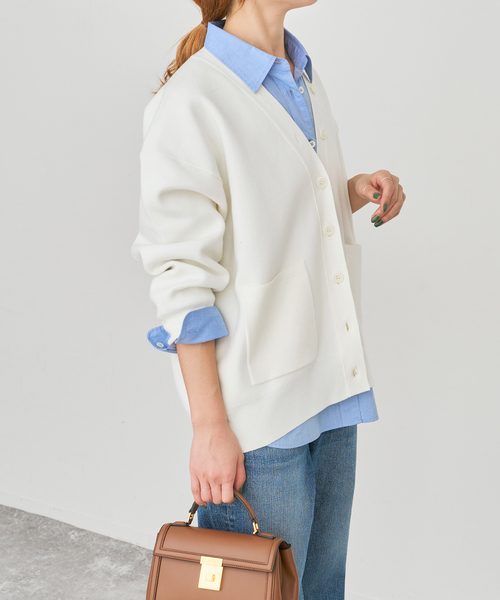 Spick & Span(スピックアンドスパン)の「ウォッシャブルコアスパンヤーンカーディガン(カーディガン/ボレロ・レディース・Red/ベージュ系その他/ホワイト・FREE)」の9枚目の写真