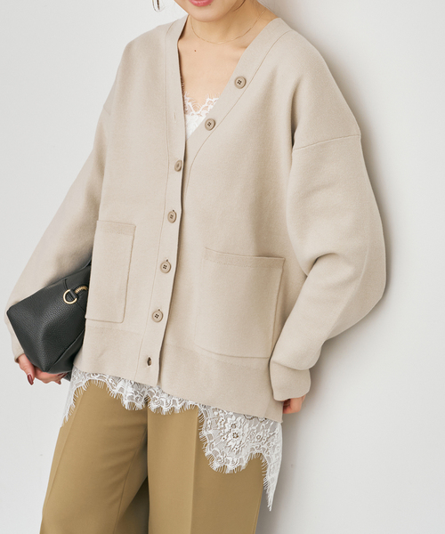 Spick & Span(スピックアンドスパン)の「ウォッシャブルコアスパンヤーンカーディガン(カーディガン/ボレロ・レディース・Red/ベージュ系その他/ホワイト・FREE)」の14枚目の写真