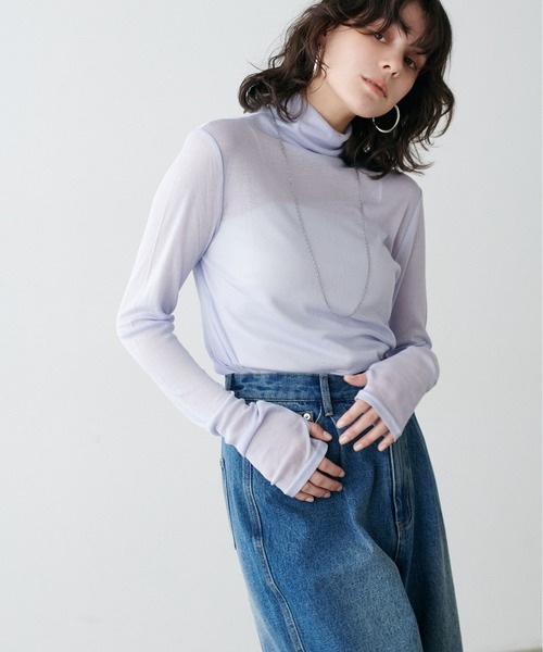 LARUTA(ラルータ)の「【LARUTA】シアバター加工シアータートルプルオーバー(Tシャツ/カットソー・レディース・オフホワイト/ブラック/サックスブルー/イエロー/ライトグレー・FREE)」の22枚目の写真