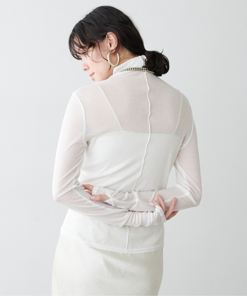 LARUTA(ラルータ)の「【LARUTA】シアバター加工シアータートルプルオーバー(Tシャツ/カットソー・レディース・オフホワイト/ブラック/サックスブルー/イエロー/ライトグレー・FREE)」の9枚目の写真