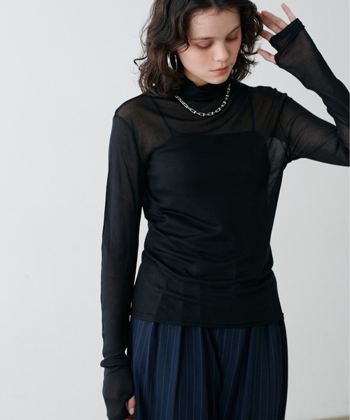 LARUTA(ラルータ)の「【LARUTA】シアバター加工シアータートルプルオーバー(Tシャツ/カットソー・レディース・オフホワイト/ブラック/サックスブルー/イエロー/ライトグレー・FREE)」の12枚目の写真