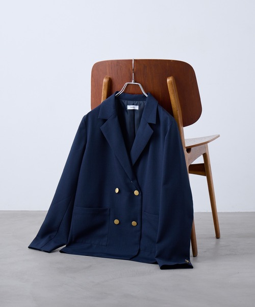 Aunely（オーネリー）の「【Aunely】すぐサラ UV ダブル テーラードジャケット＜YOSOOIシリーズ＞（テーラードジャケット・レディース・ブラウン/ネイビー/グレイッシュベージュ/グレー・S/M/L）」の20枚目の写真