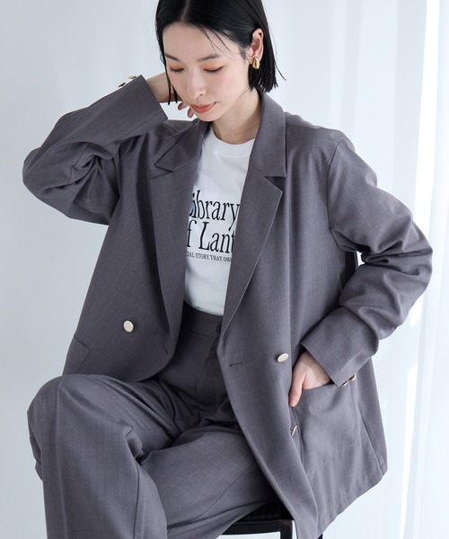 Aunely】すぐサラ UV ダブル テーラードジャケット＜YOSOOIシリーズ
