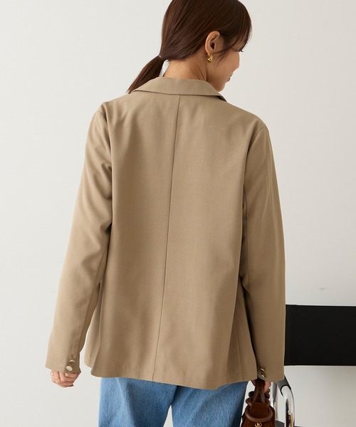Aunely(オーネリー)の「【CLASSY.お仕事名品チームCLASSY賞受賞】すぐサラ UV ダブル テーラードジャケット<YOSOOIシリーズ>(テーラードジャケット・レディース・ブラウン/ネイビー/グレイッシュベージュ/グレー/ダークブラウン/チャコールグレー/ベージュ/ブラック系その他・S/M/L)」の22枚目の写真