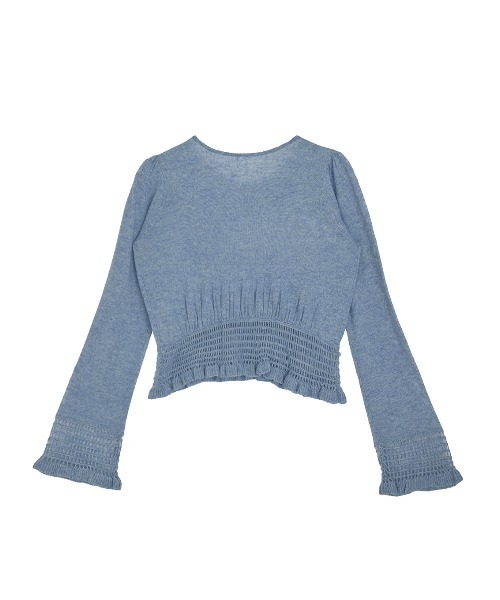 セール】FLUFFY SHEER FRILL KNIT TOP（ニット/セーター）｜Ameri