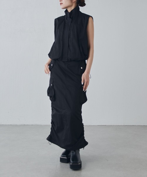 Lui's（ルイス）の「【セットアップ対応◎】ドロスドカーゴスカート（スカート・レディース・ブラック/アイボリー・FREE）」の14枚目の写真