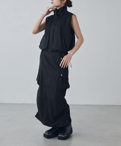 Lui's（ルイス）の「【セットアップ対応◎】ドロスドカーゴスカート（スカート・レディース・ブラック/アイボリー・FREE）」の17枚目の写真