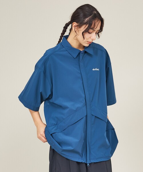 WILD THINGS（ワイルドシングス）の「【WILDTHINGS / ワイルドシングス】ELASTIC NYLON DENALI SHIRT / エラスティックナイロン デナリシャツ（シャツジャケット・ユニセックス）WT26035AD（シャツ/ブラウス・メンズ・ブラック/ベージュ/グレイッシュブルー・L/M）」の3枚目の写真