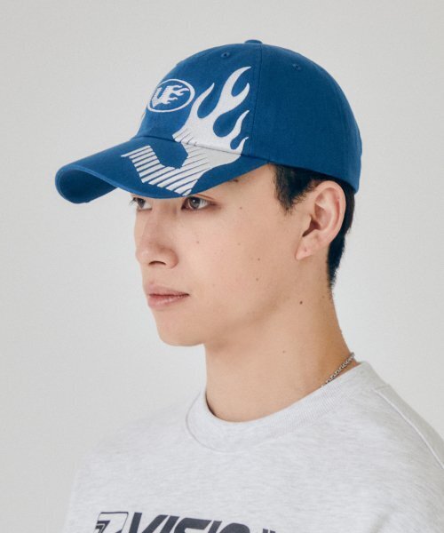 VISION STREET WEAR（ヴィジョンストリートウェア）の「VSW V-1 Flame Ball Cap Blue（キャップ・レディース・その他・FREE）」の2枚目の写真