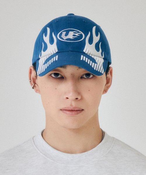 VISION STREET WEAR（ヴィジョンストリートウェア）の「VSW V-1 Flame Ball Cap Blue（キャップ・レディース・その他・FREE）」の3枚目の写真