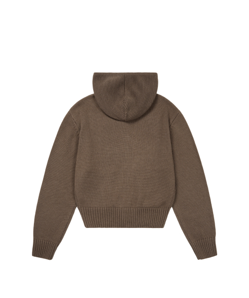 AAKAM(アーカム)の「Structure Contrast Knitted Zip-Up Hoodie (Brown)(パーカー・レディース・その他・1/2)」の2枚目の写真