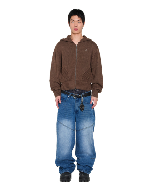 AAKAM(アーカム)の「Structure Contrast Knitted Zip-Up Hoodie (Brown)(パーカー・レディース・その他・1/2)」の10枚目の写真