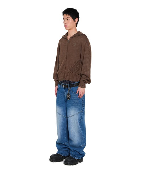AAKAM(アーカム)の「Structure Contrast Knitted Zip-Up Hoodie (Brown)(パーカー・レディース・その他・1/2)」の11枚目の写真