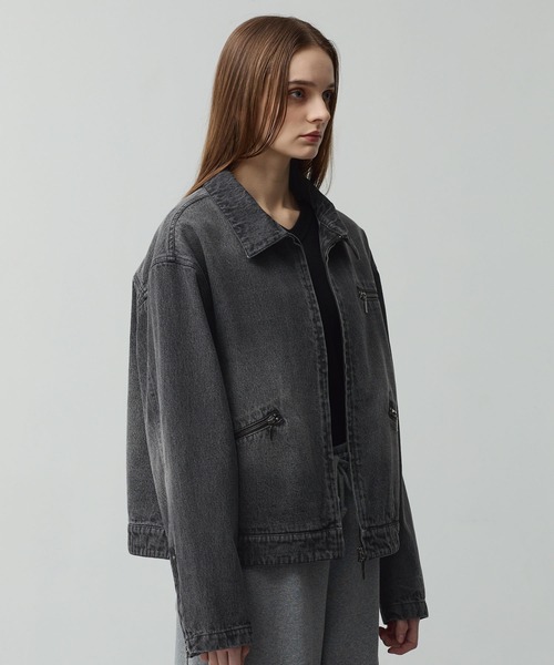 CALLNE（カルネ）の「【CALLNE】 Vintage Zip Denim Jacket /ヴィンテージジップデニムジャケット（デニムジャケット・メンズ・ブラック系・L/M）」の7枚目の写真