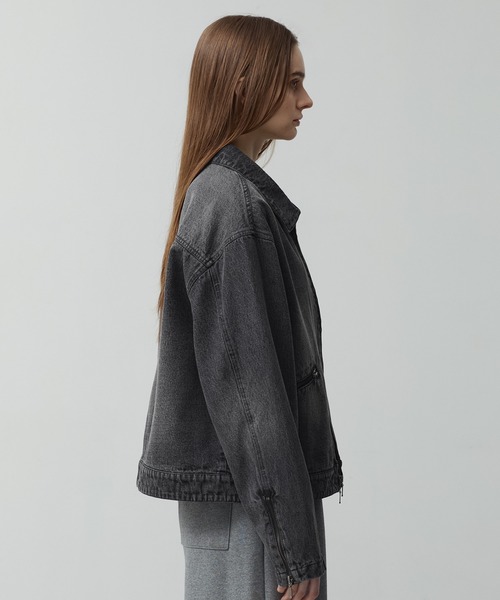 CALLNE（カルネ）の「【CALLNE】 Vintage Zip Denim Jacket /ヴィンテージジップデニムジャケット（デニムジャケット・メンズ・ブラック系・L/M）」の8枚目の写真