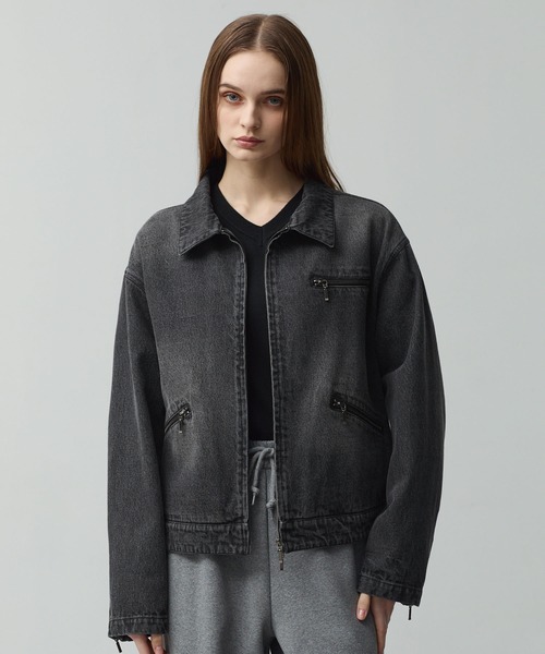 CALLNE（カルネ）の「【CALLNE】 Vintage Zip Denim Jacket /ヴィンテージジップデニムジャケット（デニムジャケット・メンズ・ブラック系・L/M）」の12枚目の写真