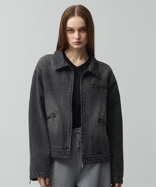 CALLNE（カルネ）の「【CALLNE】 Vintage Zip Denim Jacket /ヴィンテージジップデニムジャケット（デニムジャケット・メンズ・ブラック系・L/M）」の13枚目の写真