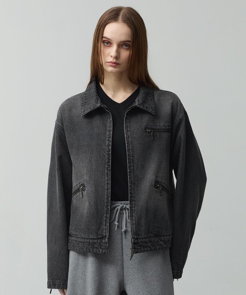 CALLNE（カルネ）の「【CALLNE】 Vintage Zip Denim Jacket /ヴィンテージジップデニムジャケット（デニムジャケット・メンズ・ブラック系・L/M）」の15枚目の写真