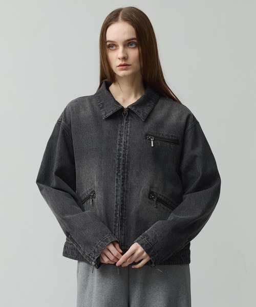 CALLNE（カルネ）の「【CALLNE】 Vintage Zip Denim Jacket /ヴィンテージジップデニムジャケット（デニムジャケット・メンズ・ブラック系・L/M）」の22枚目の写真