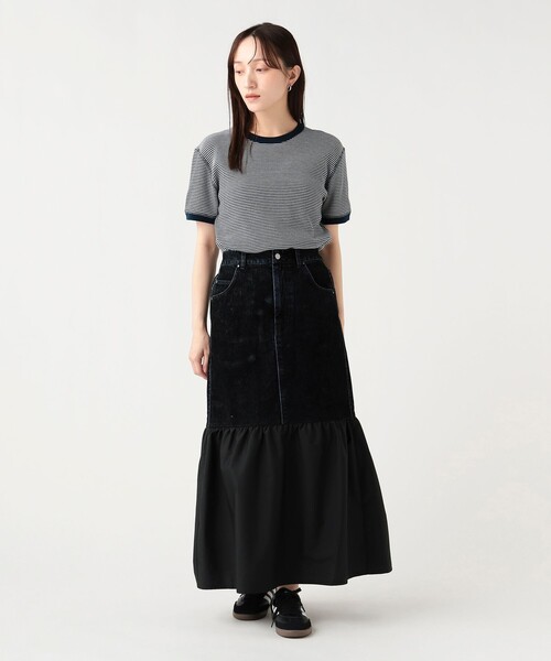 BEAMS HEART(ビームスハート)の「フロッキー デニム 切り替え スカート(スカート・レディース・パープル/ブラック・MEDIUM/SMALL)」の14枚目の写真