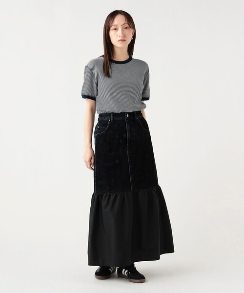 BEAMS HEART(ビームスハート)の「フロッキー デニム 切り替え スカート(スカート・レディース・パープル/ブラック・MEDIUM/SMALL)」の15枚目の写真