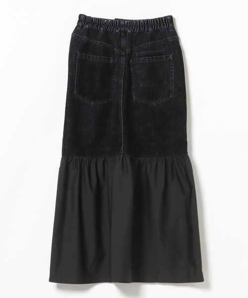 BEAMS HEART(ビームスハート)の「フロッキー デニム 切り替え スカート(スカート・レディース・パープル/ブラック・MEDIUM/SMALL)」の4枚目の写真