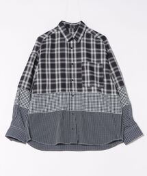 Purple&Yellow | 切り替えチェックシャツ(シャツ/ブラウス)