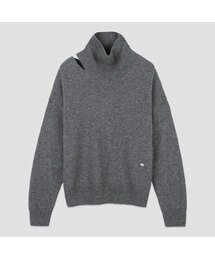 YAK BLENDED CUT OUT HIGH NECK KNIT (T-7143)